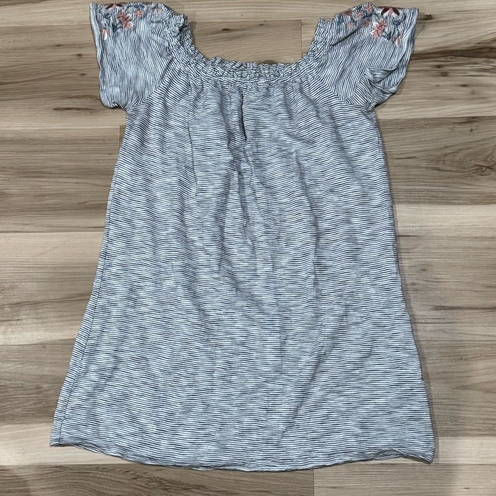 Abercrombie and Fitch Striped Embroidered Shoulder Mini Dress Women’s Small